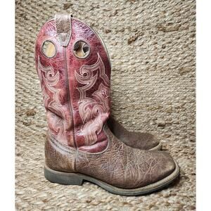 Boulet Timber Brown Burnt Apple Leather Western Cowboy Boots Men’s Size 9 W